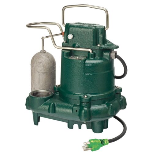 M63 Sump Pump with LED Plug, Cast Iron Base, and Impeller